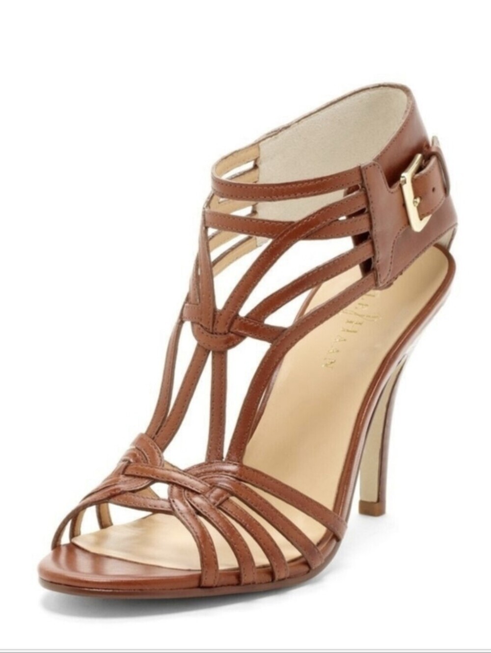 Cole Haan Nike Air Brown Leather Strappy Heels Gladiator Boho Chic Sandal 8.5